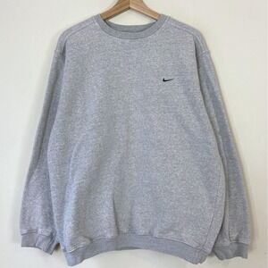 Vintage Y2k Nike Swoosh Classic Gray Sweatshirt - Medium